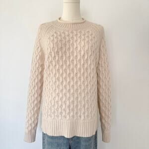 J.CREW 100% CASHMERE HONEYCOMB KNIT SWEATER